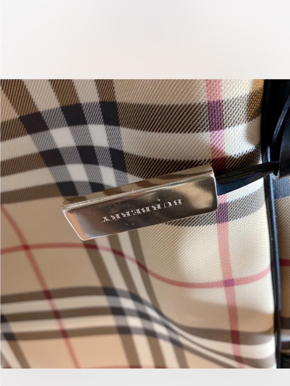 Burberry Beige Nova Check Shopper with Silver Logo Tag